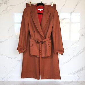 Carolina Herrera Wool Belted Blazer & Wide Leg Trousers Suit Set – Size 10